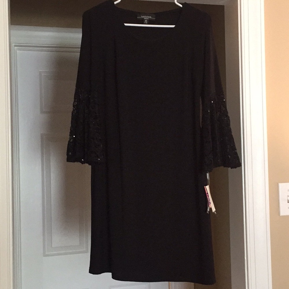 Black bell sleeve dress